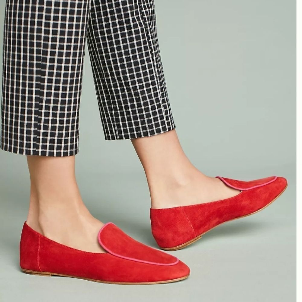 Etienne Aigner Red Suede Loafers